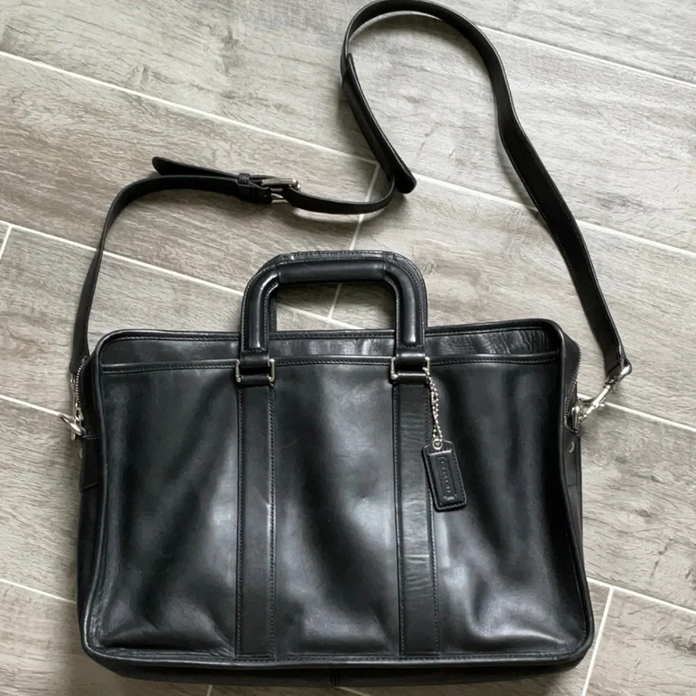 Coach Leather Briefcase Black